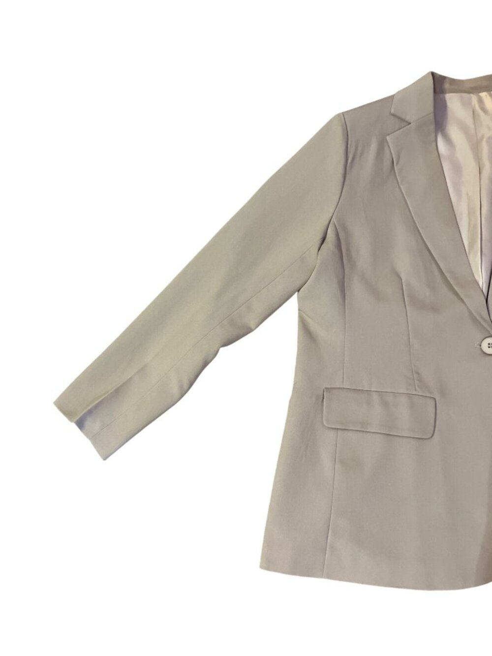 Womens Blazer XL Dark Khaki Tan Polyester Rayon Blend Jacket USED - Picture 13 of 13